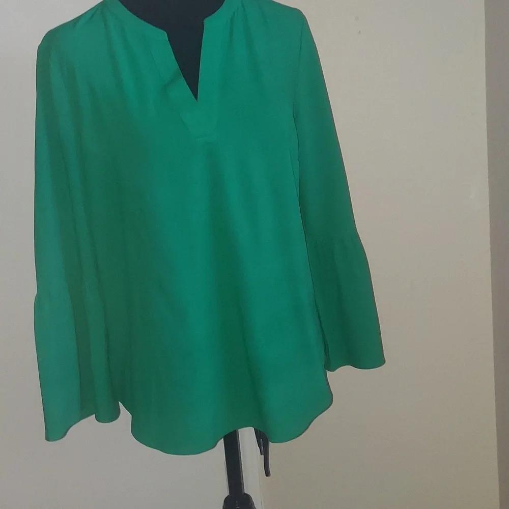 J. Crew Vibrant Green Blouse